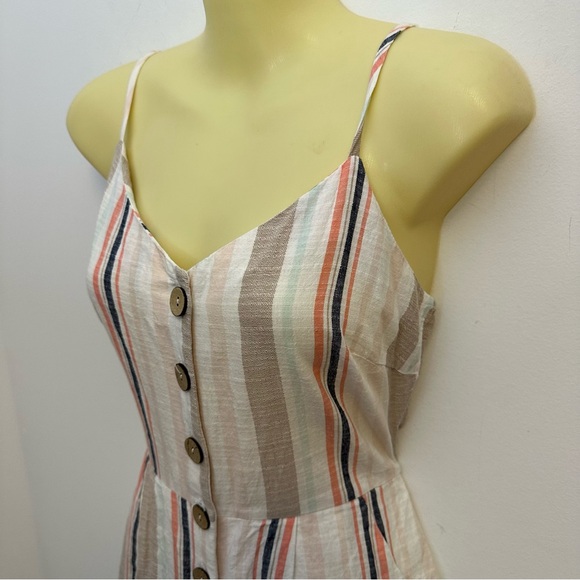Lily Rose Striped Linen Romper size S - Picture 4 of 10